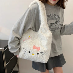 Hello Kitty Women Shoulder Bags Cute Cat Cartoon Fashion Y2K Large