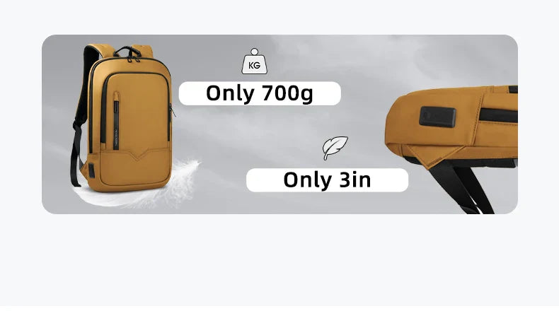 Heroic Knight Thin Male Work Backpack Multifunctional Fashion 15.6 In Laptop Backpack Casual Waterproof Business Travel Daypack