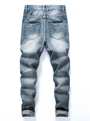 Men Ripped Frayed Bleach Wash Jeans-Look stylish & Feel Comfortable!