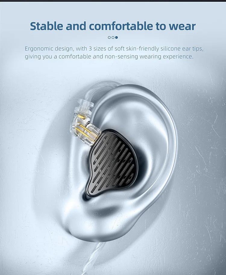 KZ X HBB PR2 Flat Driver In Ear Earphones 13.2mm plane big horns HiFi Bass Monitor Earbuds Sport Wired Headset