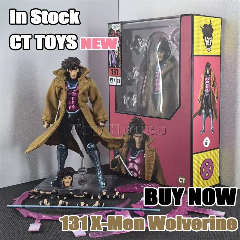 CT Toys Gambit Figure Mafex 131 X-Men Wolverine Shf Anime Action Figure 18cm Figurine Statue Model Customized Gifts for Kids