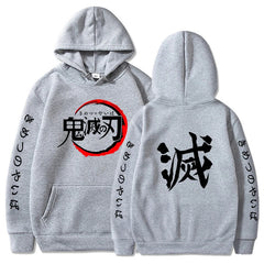 Demon Slayer Hoodies Men Fashion Letter Graphic Printed Sweatshirts Women