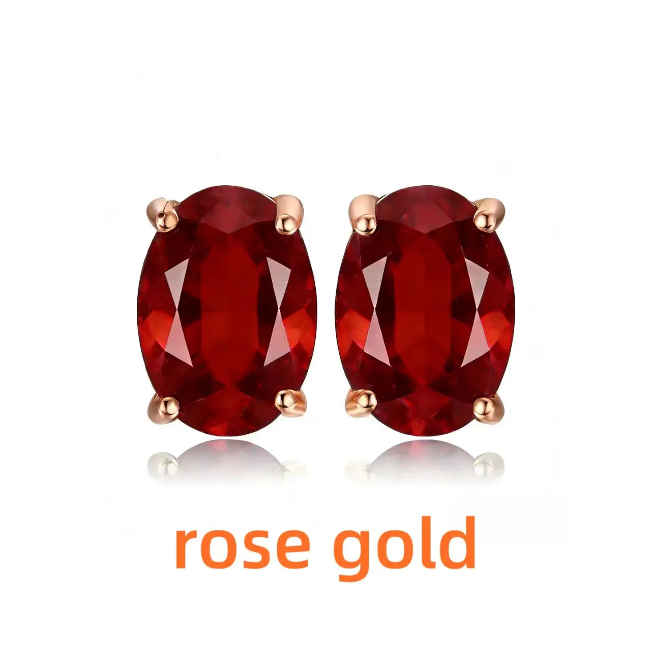 Jewelrypalace Rose Gold Yellow Gold Plated Oval Natural Amethyst Citrine Garnet Topaz Peridot 925 Sterling Silver Earrings for Women