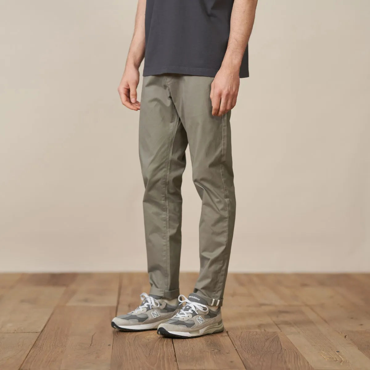 Tapered Pants Men Basic Comfortable Chinos Smart Casual