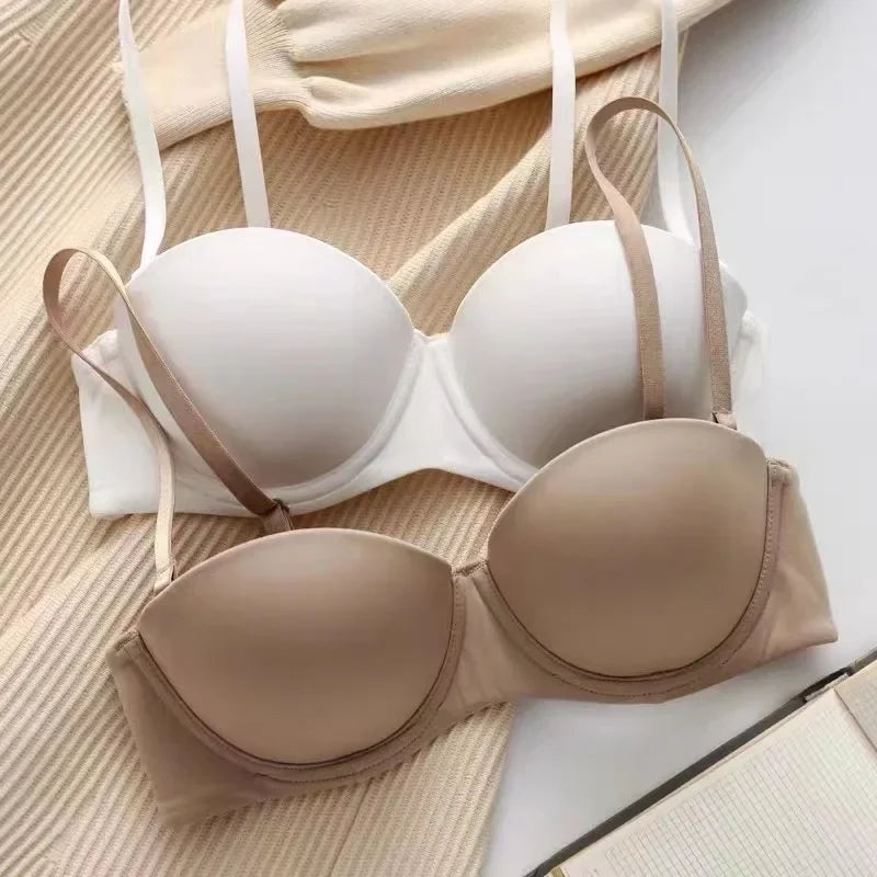 Womens 1/2 cup thickened steel ring bra underwear European and American