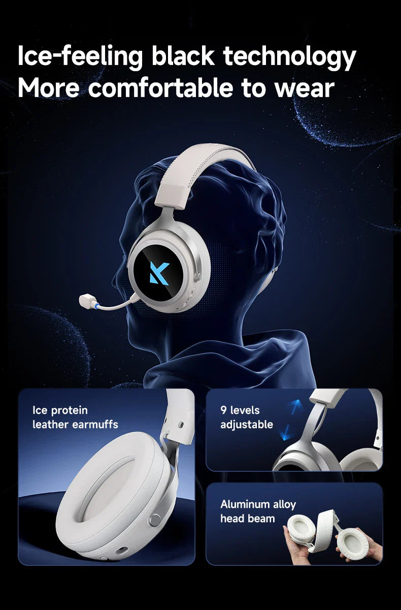 MCHOSE X9 Wireless Headworn Game Headset Bluetooth 2.4G Three Mode E-sports Noise Reduction Headset Desktop Computer Headset FPS