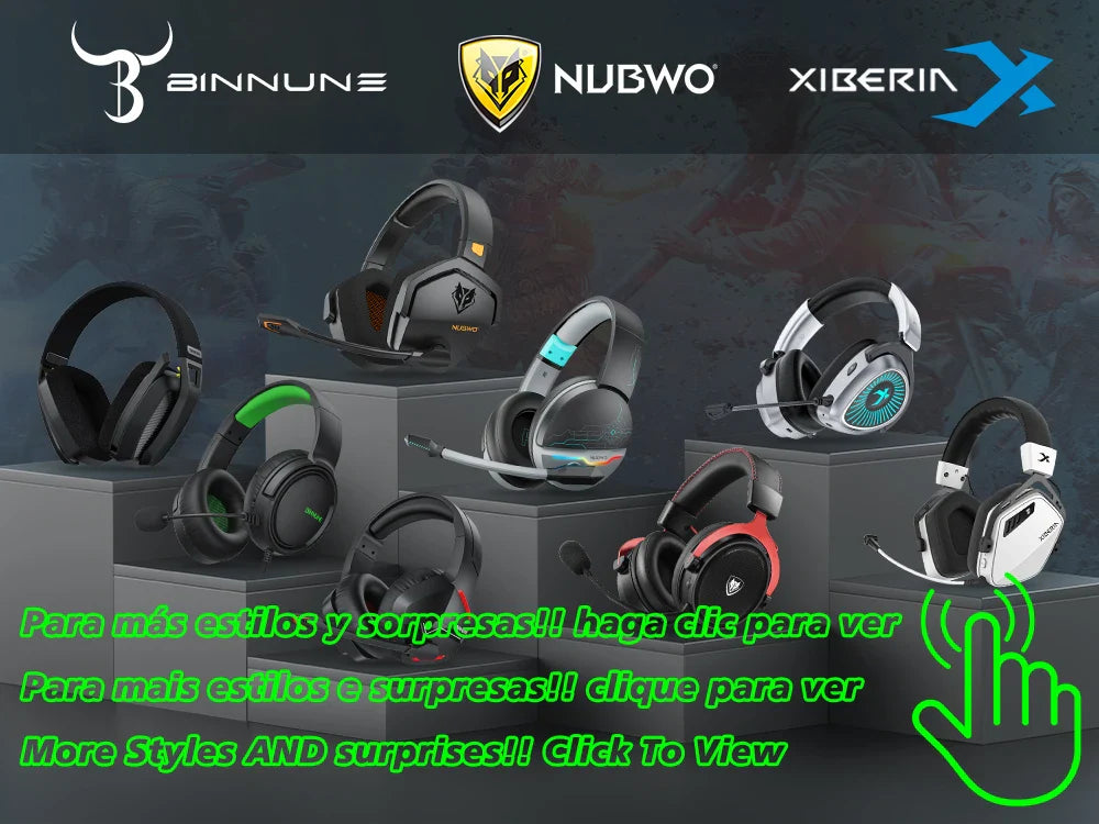 BINNUNE BW06 2.4GHz Wireless Gaming Headset with Mic for PS5 PS4 PC Mac Playstation Bluetooth Gaming headphone with Microphone