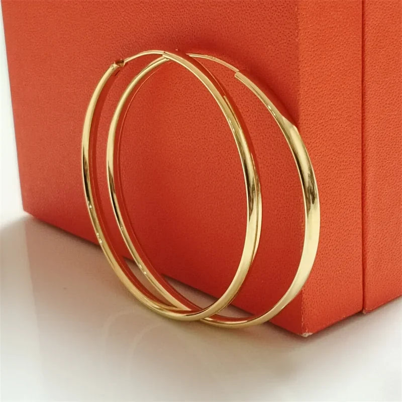 Senlissi - 925 Sterling Silver Hoop Earrings For Women 18K Gold Plated Jewelry Dazzling Women's Hoops Earrings Christmas Gifts