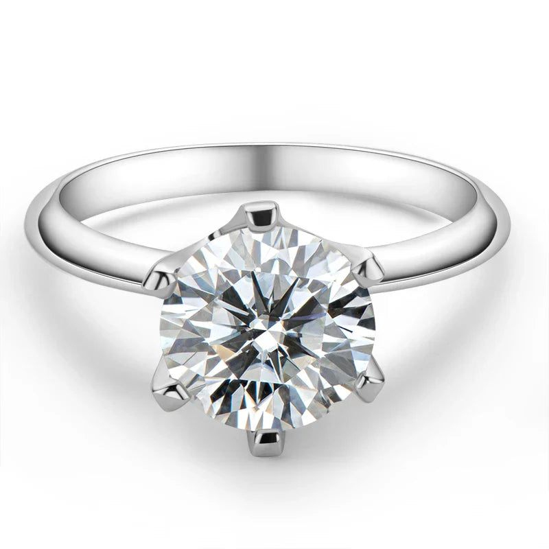 OXTAO 0.5/1/2/3 Carat  Moissanite Solitaire Rings Certified for Women 925 Silver Sparkling Lab Diamond Engagement Rings Jewelry