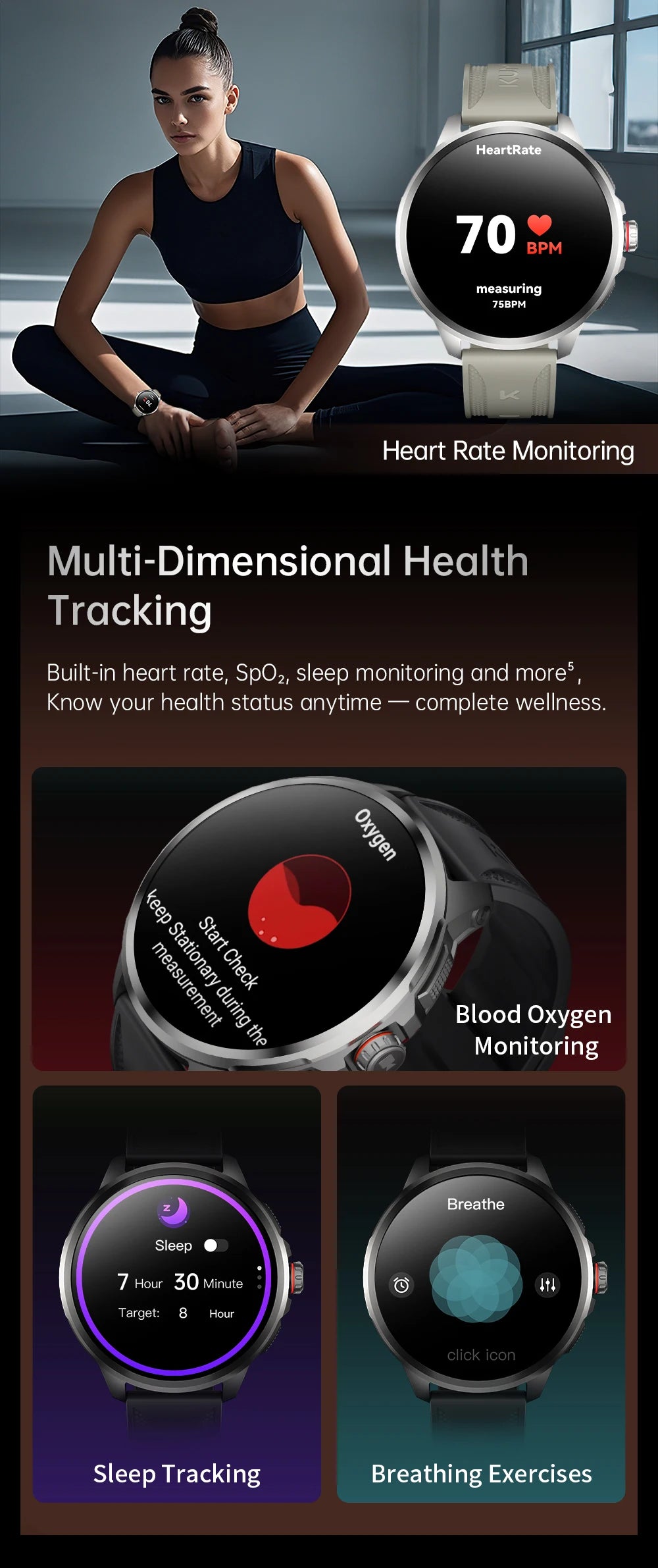 KUMI Watch X3 Pro Android 4G WiFi Smartwatch, 1.75" AMOLED, GPS, 200MP Camera, 32GB, Waterproof, Fitness Tracking Smart Watch