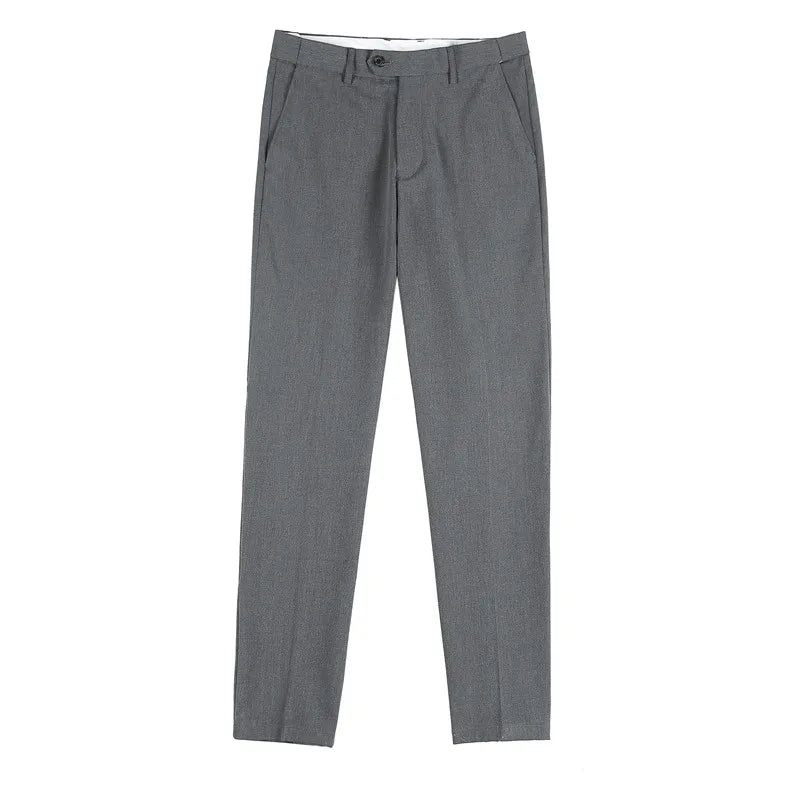 Non-iron fabric Slim Straight Black Casual Suit Pants Male Business Suit pants Blue