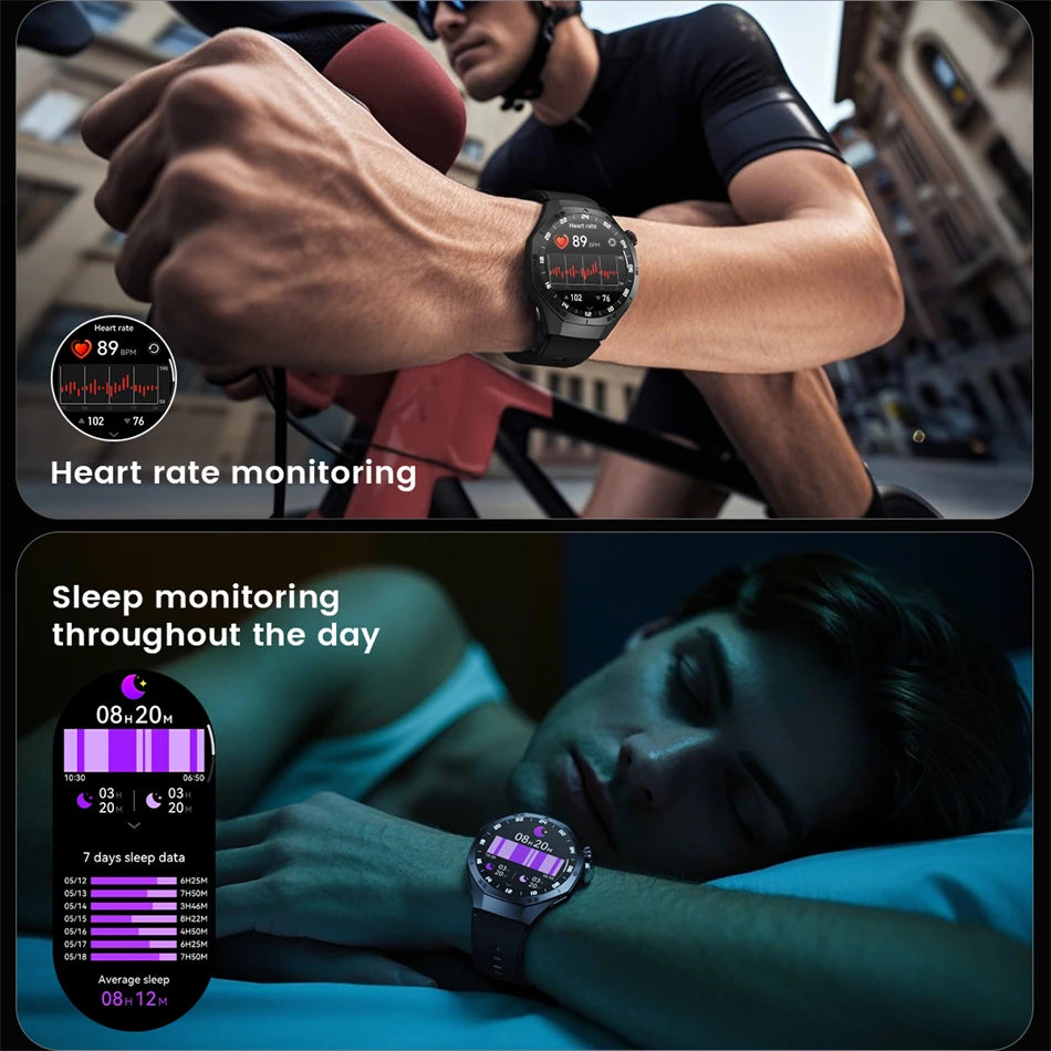 New WatchAMOLED Screen Bluetooth Call Heart Rate Waterproof Women 5 Upgraded Version Sport Fitness Tracker Smart Watch Men Gift