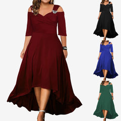 Women's Solid Long Sleeve Knit Split Dress Ladies Bodycon Pullover Party Clubwaer