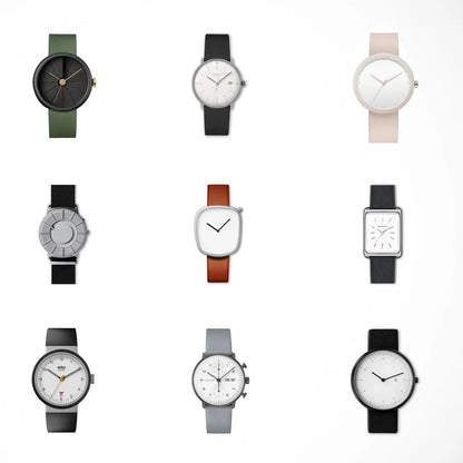 Minimalism Watch For Women 41mm Case with PVD Finish Rubber Strap