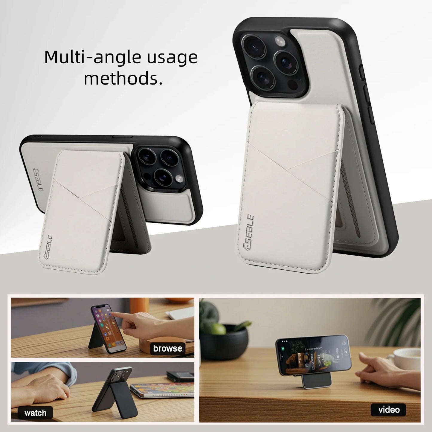 2 In 1 Detachable Magnetic Leather Case for IPhone 17 16 Pro Max 15 14 13  Wallet Cover Cards Holder Pocket