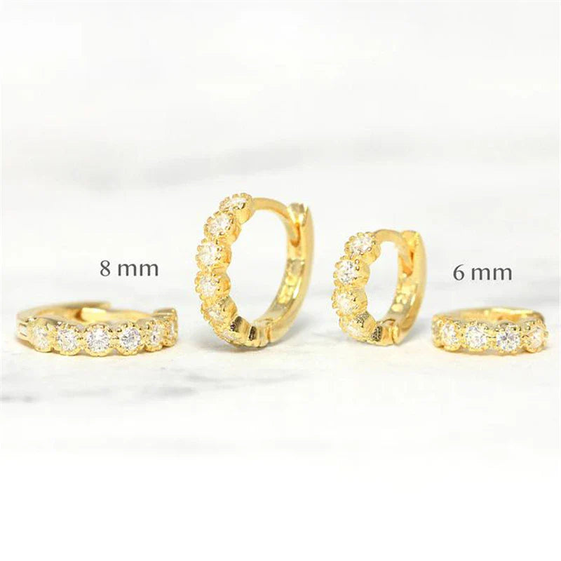CANNER Ins Star Anise 925 Sterling Silver  Earring For Women Hoop Earrings Crystal Fine Jewelry Glossy 18K Gold Mom Gift Trend