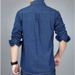 Denim Jackets Man Light Shirt Jeans Coat for Men Button Wide Sleeves