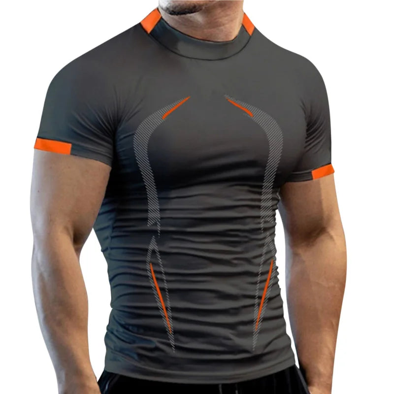 New Summer Gym Breathable T Shirt Men Quick Drying Jogging TShirt Men Training Tees Fitness Tops Running T-shirt