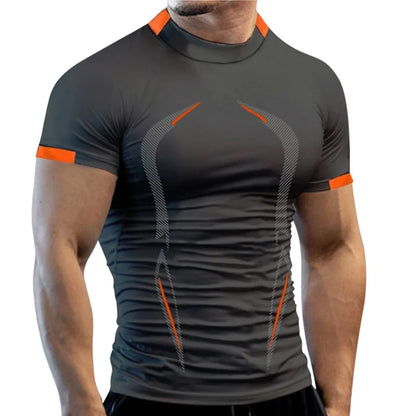 New Summer Gym Breathable T Shirt Men Quick Drying Jogging TShirt Men Training Tees Fitness Tops Running T-shirt