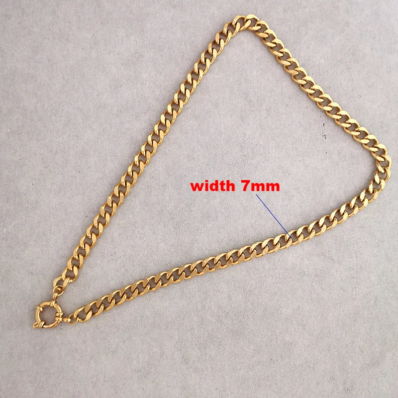 Necklace Women Men Choker Stainless Steel Geometric Rolo Link Cuba Paperclip Chain