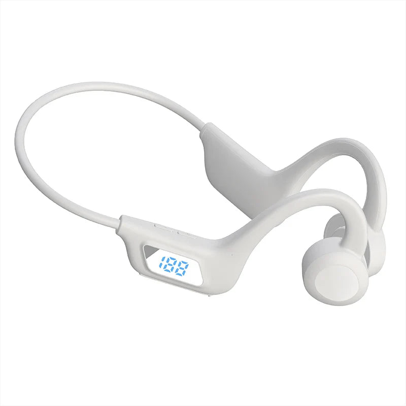 JS7 Bone Conduction Headphones Tf Card Digital Display Fone Headset Hands-free Call Auriculares Sports Open-ear Earphone