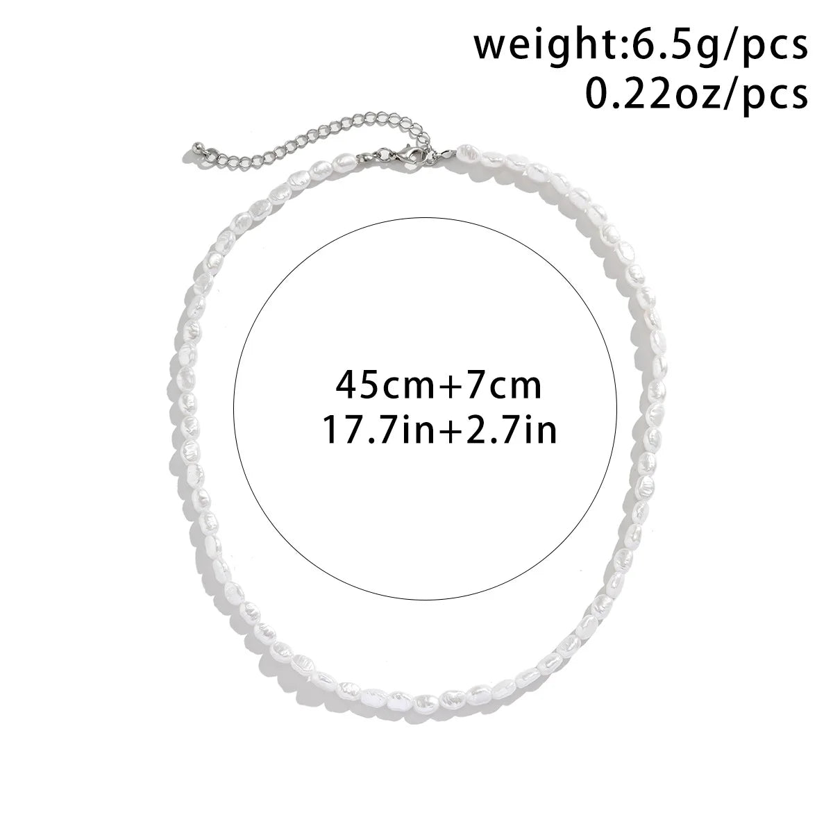 Simple Imitation Pearl Necklace for Women Man Teens Fashion Punk Hip Hop Choker
