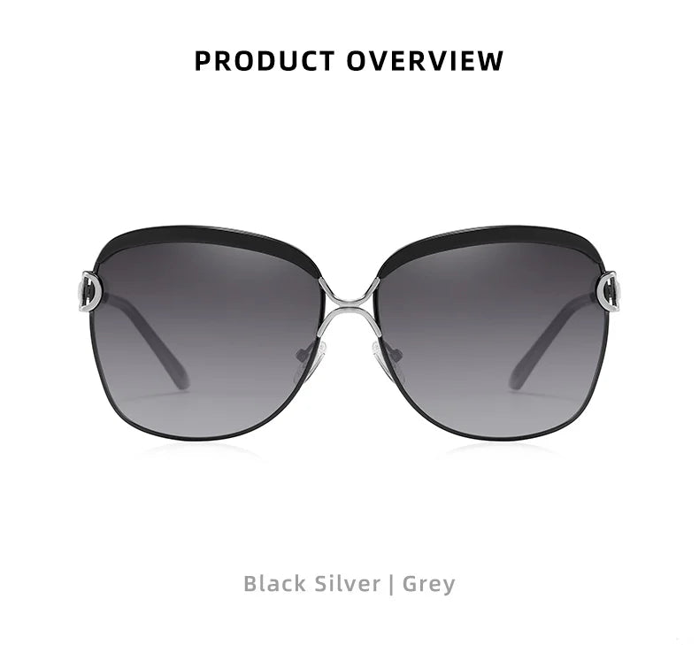 Polarized Ladies Sunglasses Women Gradient Lens Round Sun Glasses Square Luxury