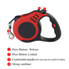 3m 5m Dog Leash for Small Dogs Cat Automatic Retractable Durable Nylon Lead Puppy