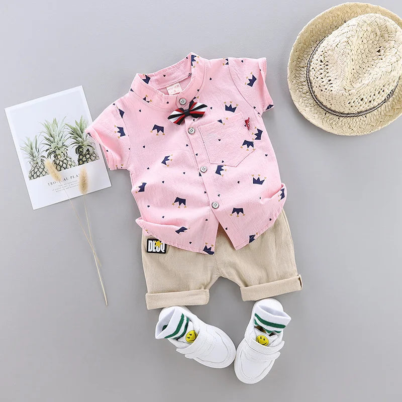 New Summer Baby Clothes Suit Kids Boys Clothing Children Casual Shirt Shorts 2Pcs/Sets Toddler Sports Costume Infant Tracksuits