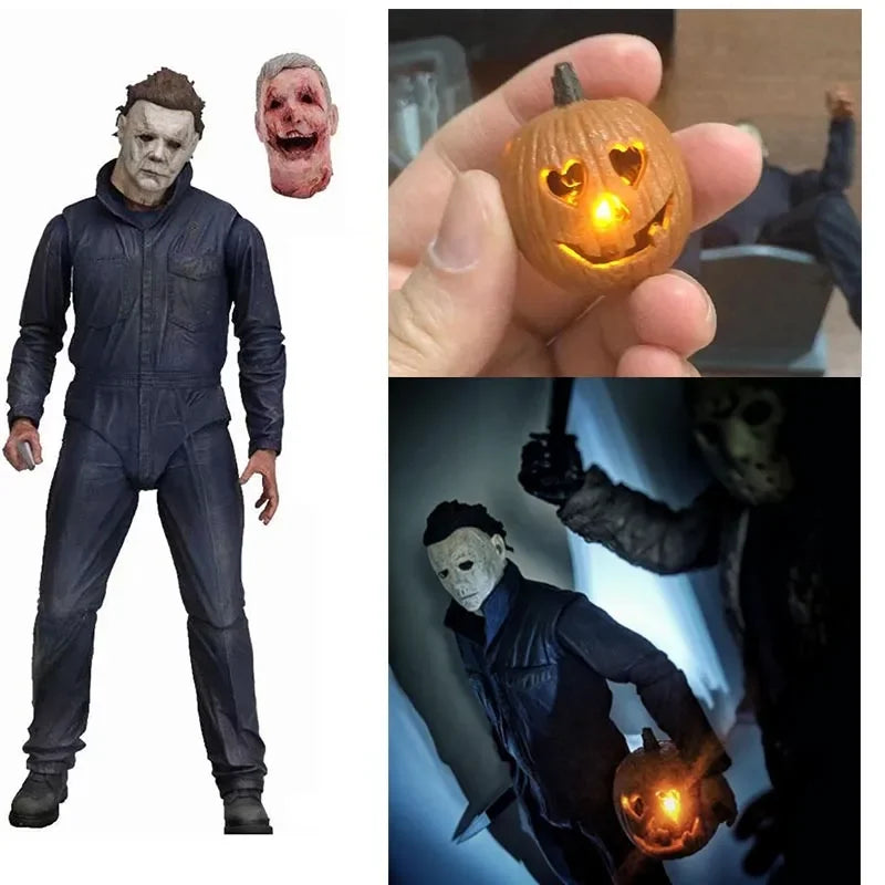 NECA Michael Myers Figure With LED Pumpkin Halloween Ultimate  Action Figure Toy Doll Decor Christmas Gift Halloween Horror Toy