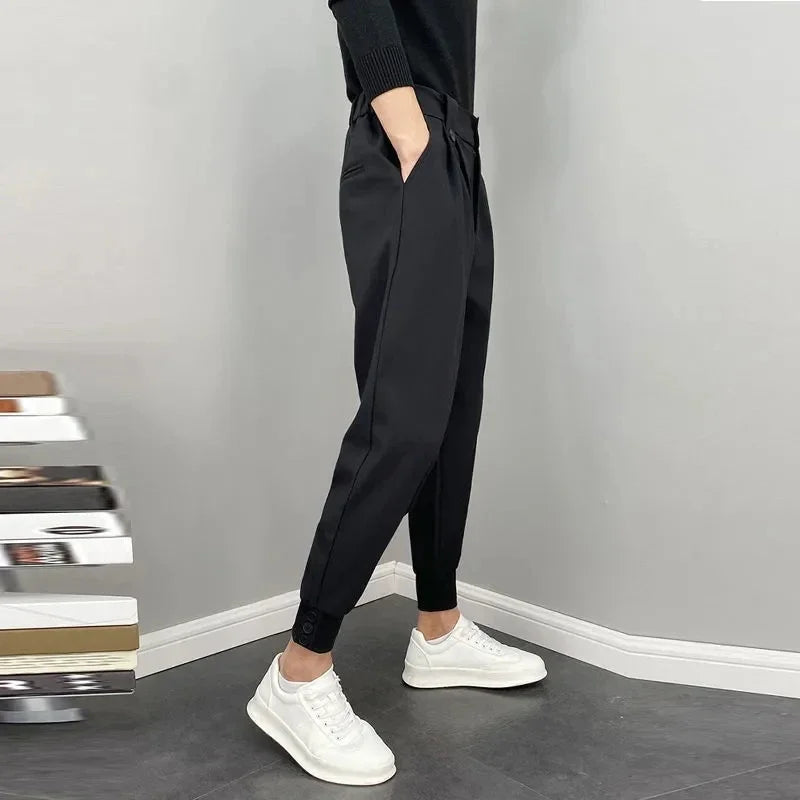 Fashion Blazer Trousers Men's Clothing Men Casual Suit Pants Korean Slim