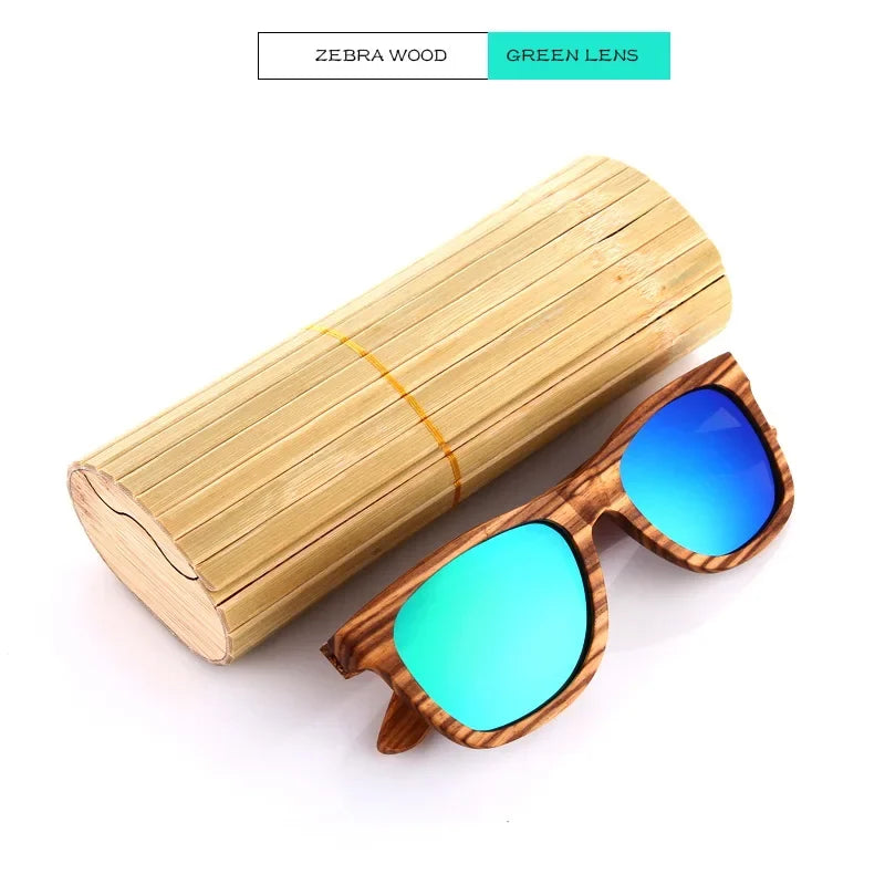 GM Men bamboo Wood Sunglasses Women Retro Vintage Polarized zebra Wooden Glasses Oculos De Sol Square Summer Goggle paper box