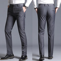 Boutique Fashion Solid Color Mens Casual Business Suit Pants Male