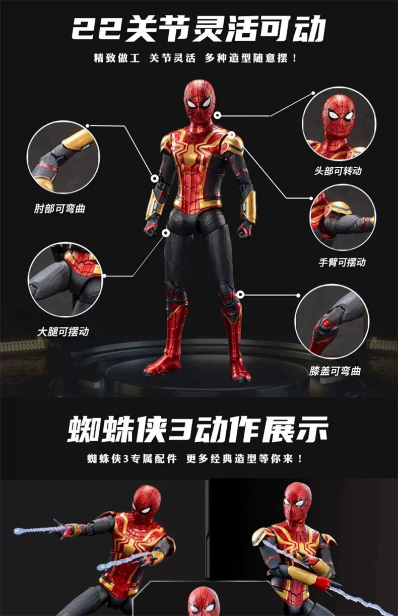 ZD Toy Spider Man No Way Home Marvel legends 1/10 Peter Parker Gold Black Red Model Action Figure Adult Collectible Toy