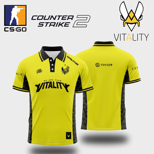 Team Vitality Esports Club 2025 Summer New Uniform CS2 Pro League Training Jersey ZywOo Men's Breathable Short-sleeved Boys Tops