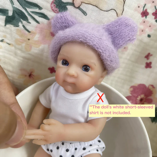 15CM Mini Bettie Full Solid Silicone Reborn Baby Doll Washable Body Girl Adorable 6 Inch Silicone Doll Birthday Christmas Gift