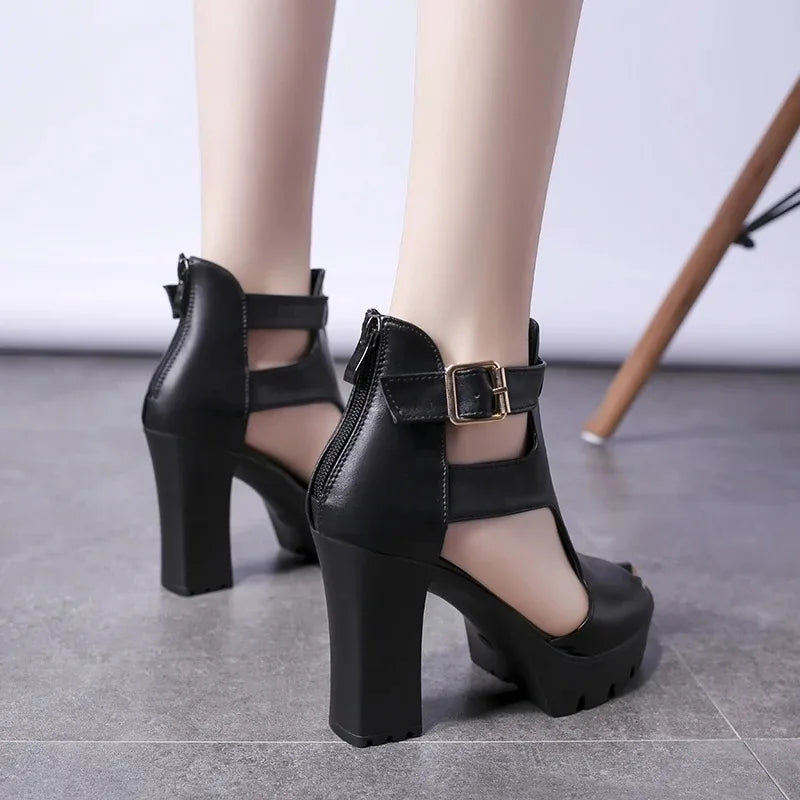 New Women's Sandals Simple Fashion Sexy High Heels Solid Color Elegant Banquet Party Dress High Heels Roman Ladies High Heels