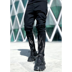 Men Luxury Black Stretch Skinny Ripped Jeans Hot Drilling High Quality Designer