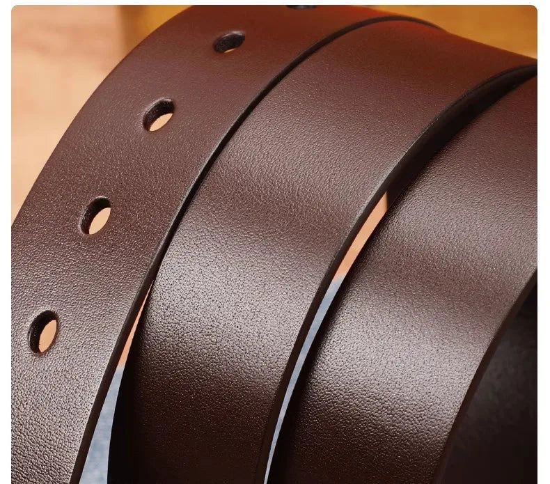 Leather Men's Belt Fashion Metal Alloy Pin Buckle Adult Luxury Brand Jeans Business Casual Waist Male Strap Brand