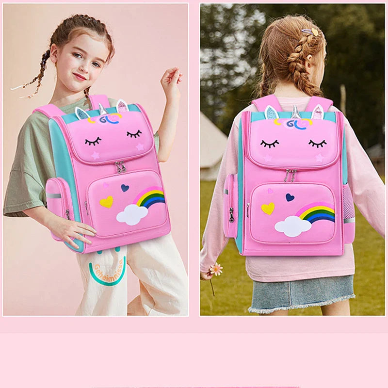 New elementary school students schoolbag shoulders backpack 6-12 years old one, two, three, four, five, six grades waterproof le