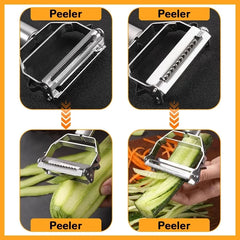 Stainless Steel Vegetable Fruit Peeler Kitchen Multifunction Melon Double-Head Peeler