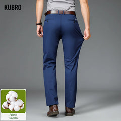 British Gentleman High Quality Cotton Business Casual Suit Pants Summer Thin Office Men