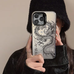 Illusory Color Chinese Dragon Cover Case For iPhone 16 15 14 13 12 11 Pro Max Plus Phone Case