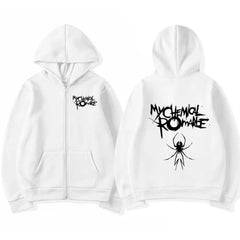 Rock Band My Chemical Romance Mcr Dead Zipper Hoodie Black Parade Punk Emo Zip Up