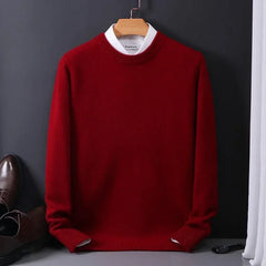 Cashmere Sweater O-neck Pullovers Men's Loose Oversized M-3XL Knitted Bottom Shirt