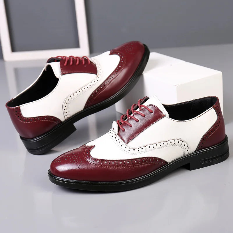 Classic Men Dress Shoes Lace Up Shoes for Men Plus Size Point Toe Business Casual Comfortable Men Formal Shoes for Wedding