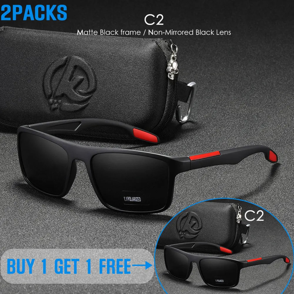 KDEAM Rectangular Ultra Light Sports Sunglasses Men Polarized TAC 1.1mm Thickness Lens Driving Sun Glasses Women Cat.3