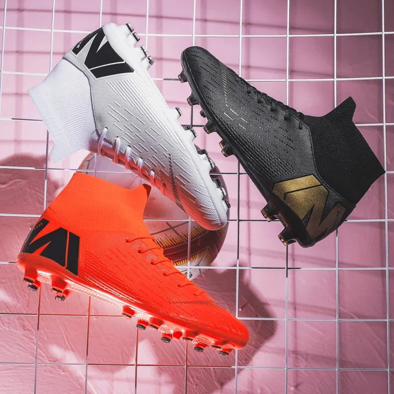 Mens Football Cleats High Ankle Football Shoes Long Spikes Outdoor Sports Soccer