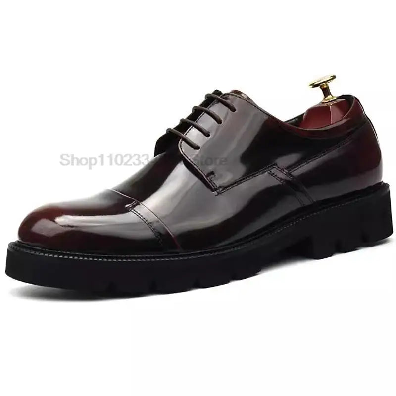 HNXC Men's Oxfords Genuine Leather Wedding Party Office Formal Oxford Shoes Handmade Lace Up Dress Shoes For Men High Quality