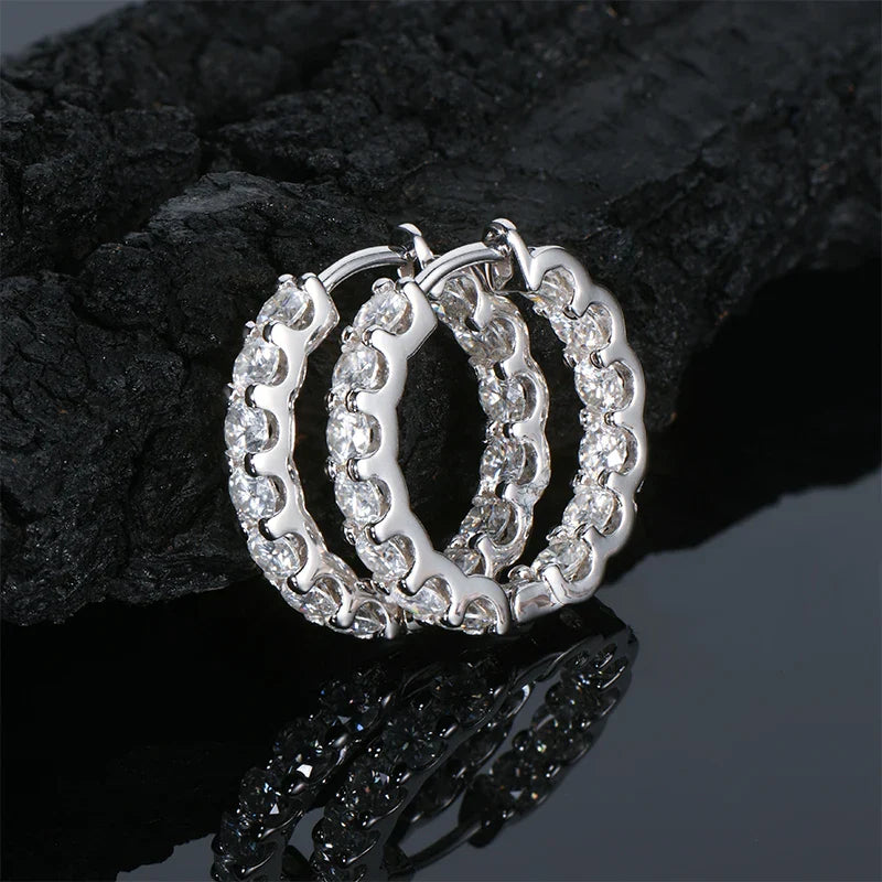 IOGOU Hoops 100% 925 Sterling Silver Real 3mm Moissanite Stud Earrings For Women Sparkling Jewelry Gifts with Certificate Gifts